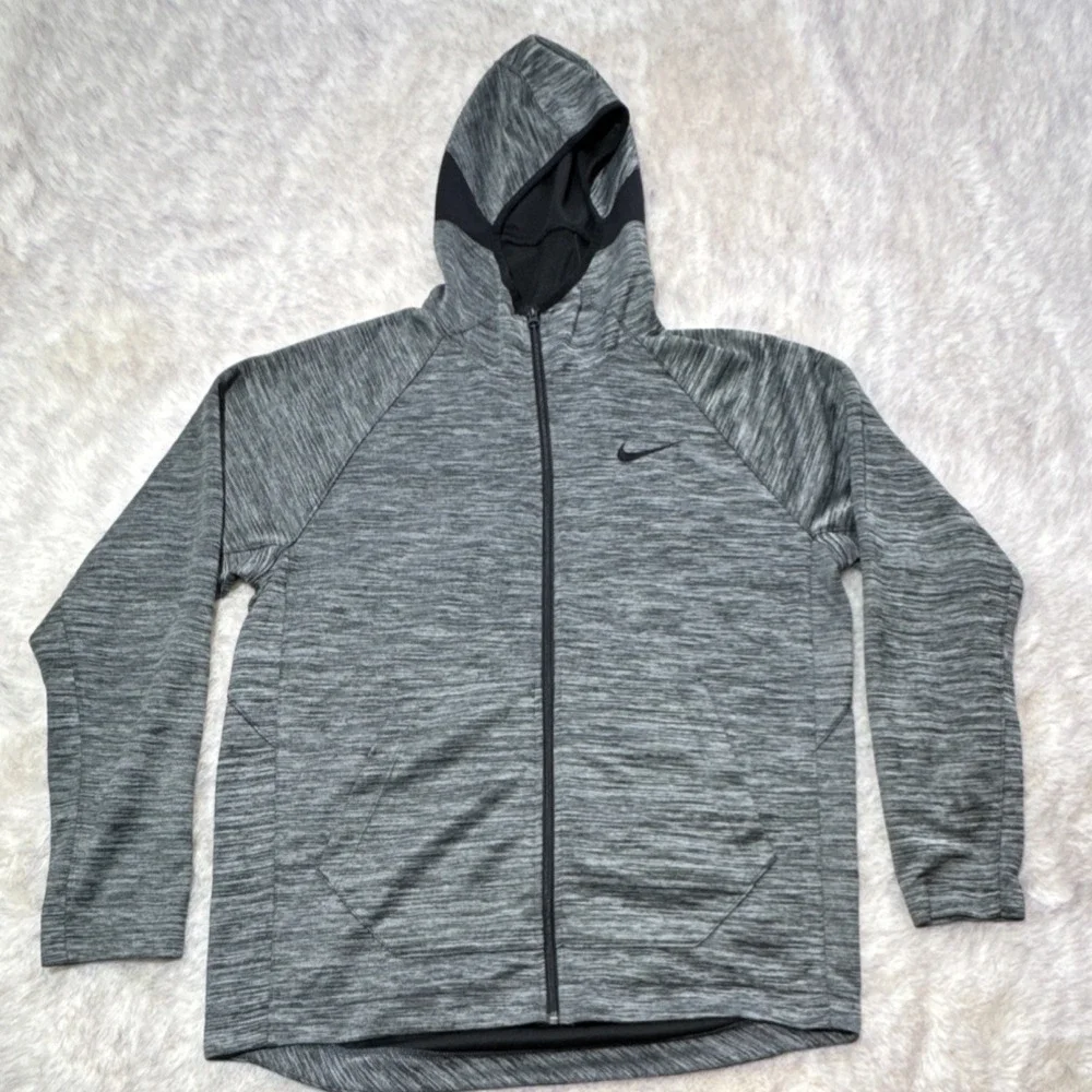Nike Dri-FIT Gray Full Zip Hoodie Size L AT3232-032‎